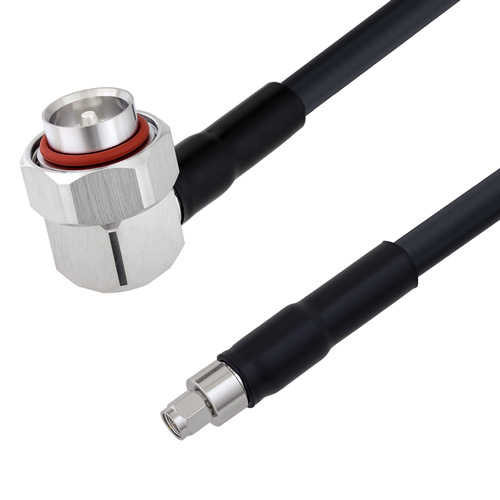 Low Loss 7 16 DIN Male Right Angle To SMA Male Cable Assembly Using LMR