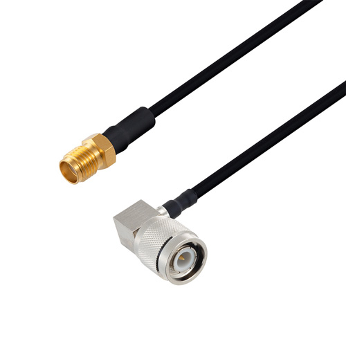 SMA Female To TNC Male Right Angle Cable Assembly Using LC141TBJ Coax