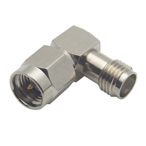 Coaxial 50 Ohm Right Angle Adapter, SMA Female / Male BA20