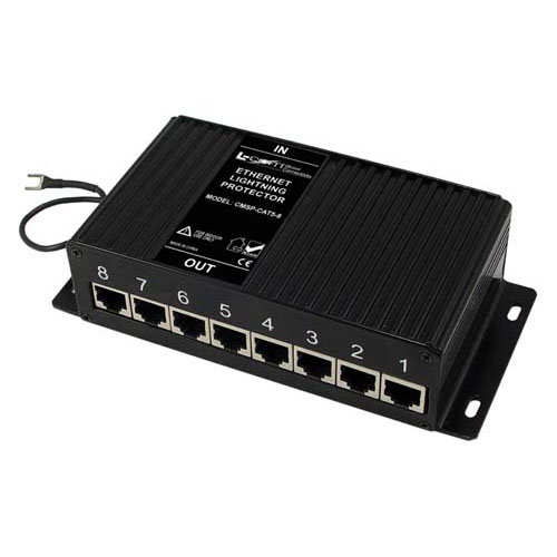 Indoor 8-Port Med Power 10/100 Base-T CAT5 Lightning Surge Protector ...