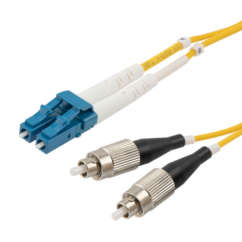 Fiber Optic Patch Cable FC to LC Duplex 9/125 single mode OS1 OFNP, 1 meter