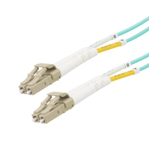 Fiber Optic Patch Cable Lc To Lc Duplex 50 125 Multimode Om3 Lszh, 2 Meter