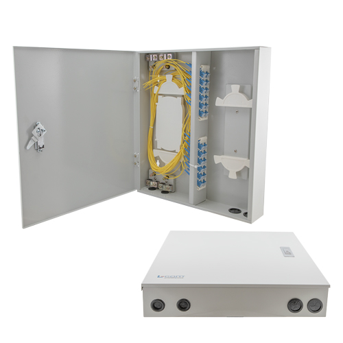 Fiber Enclosure Wall Mount with 24 SC(UPC) Single Mode Couplers & Pigtails