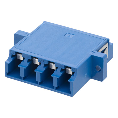 Lc Internal Shutter Coupler Quad With Flange Blue Foa 806 Blu