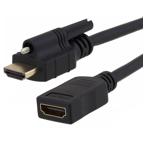 HDMI A Male with locking screw to HDMI Female Dongle Cable - HDAMFLOC