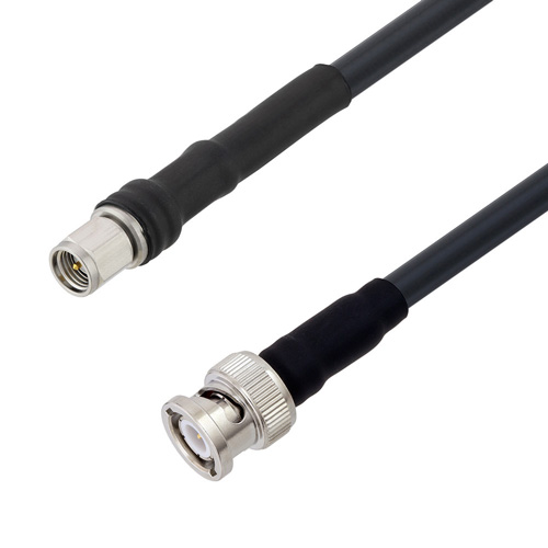 Low Loss SMA Male to BNC Male Cable Assembly using LMR-240 Coax, 6 FT ...