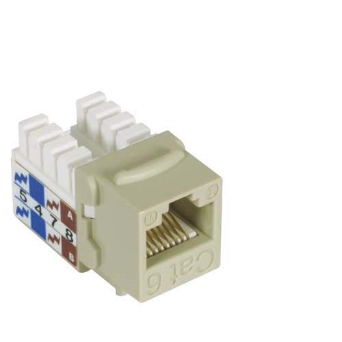 Category 6 Keystone Jack 110/RJ45 EIA568A/B Ivory - MJS110C6-IV