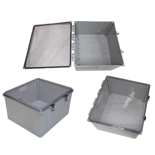 18x16x10 UL® Listed Polycarbonate Weatherproof NEMA 4X Enclosure, Clear ...