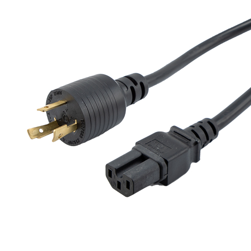 Nema L6-20P to C15 Power Cord, 15A, 250V - 8ft