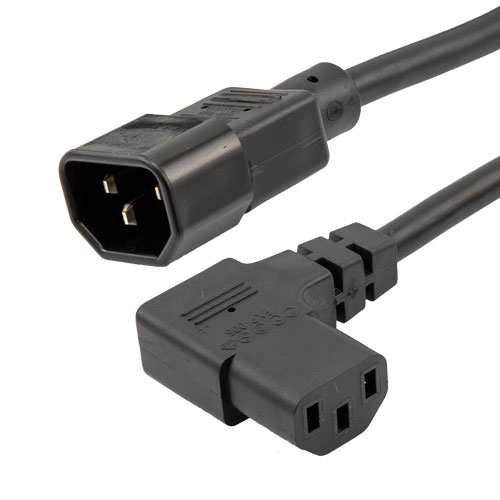 CPU/PDU Power Cord, C14 to C13 Right Angle, 10 Amp, 3FT