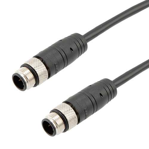 Category 5e Economy M12 4 Position D code Cable, IP67 M12 Male Plug to ...