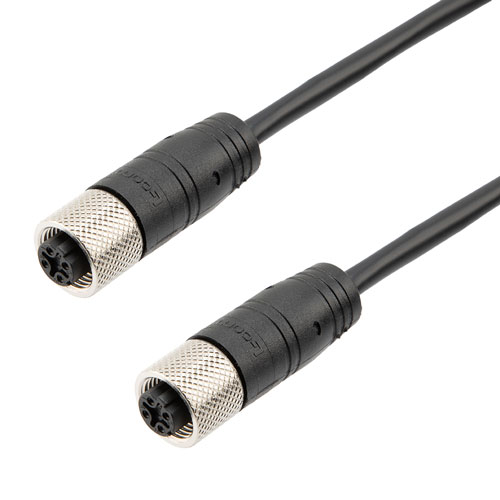 Category 5e Economy M12 4 Position D code Cable, IP67 M12 Female Jack ...