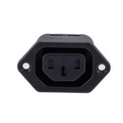 Picture of AC PEM 320-2-2/F Shuttered IEC Inlet Connector, Panel Flange Mount, 6.3 mm Quick-Connect Termination