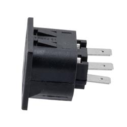 Picture of AC PEM 320-2-2/F IEC Inlet Connector, Snaps into 1.5 mm panel Mount, 6.3 mm Quick-Connect Termination