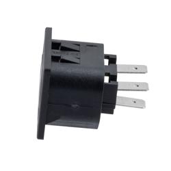 Picture of AC PEM 320-2-2/F IEC Inlet Connector, Snaps into 3.0 mm panel Mount, 6.3 mm Quick-Connect Termination