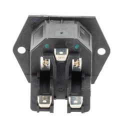 Picture of Twin-Fused IEC Inlet, Flange Mount, C14 Connector, 4.8 mm Tab Termination, 5mm x 20mm Fuse