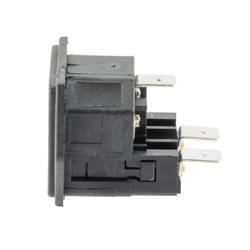 Picture of Twin-Fused IEC Inlet, Flange Mount, C14 Connector, 6.3 mm Tab Termination, 5mm x 20mm Fuse