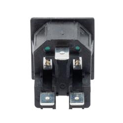 Picture of Twin-Fused IEC Inlet, Snap-Fit, Panel Mount, C14 Connector, 6.3 mm Tab Termination, 5mm x 20mm Fuse, 2 mm Panel Thickness