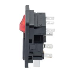 Picture of AC PEM C14, 1.0 to 3.0mm Horizontal Panel Snap-In, 6.3mm Quick-connect, Single Illuminated Switch Fuseholder