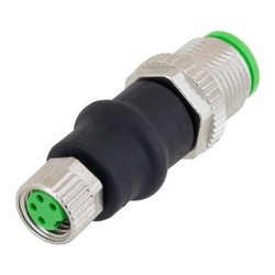 Picture of M12 4 Pin A-Code Male to M8 4 Pin Female Adapter