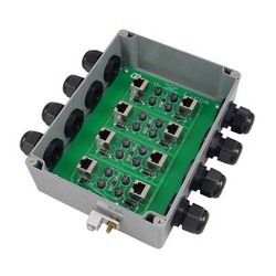 Picture of Weatherproof Multi-Port 10/100 Base-T 24V PoE CAT5 Lightning Protector - RJ45 Jacks