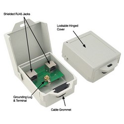 Picture of Outdoor 10/100/1000/10000 Base-T CAT6a PoE Compatible Lightning Protector - RJ45 Jacks
