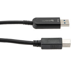 Picture of USB 3.1 Active Optical Cable, A male to B male, Backwards Compatible, PVC Jacket, 15 Meters