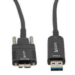 Picture of USB 3.1 Active Optical Cable, A male to Micro B male, Backwards Compatible, PVC Jacket, 15 Meters