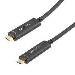 Picture of USB 3.1 Active Optical Cable, C male to C male, Backwards Compatible, PVC Jacket, 15 Meters