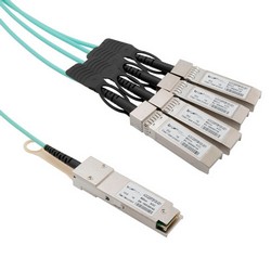 Picture of Active Optical Cable Breakout QSFP28 100Gbps to 4x28G SFP28, 1 meter, MSA Compatible