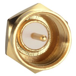 Picture of Coaxial 75 Ohm Right Angle Adapter, F Female / F Male, Push On