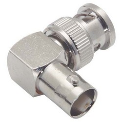 Picture of Coaxial 50 Ohm Right Angle Adapter, BNC Female / Male