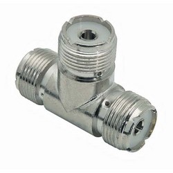 Picture of Coaxial 50 Ohm T Adapter, UHF Female / Female / Female