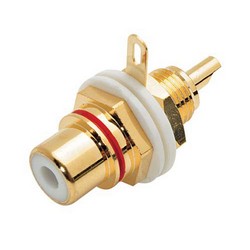 Picture of 50 Ohm RCA Bulkhead Jack, Gold, Insulated Washer