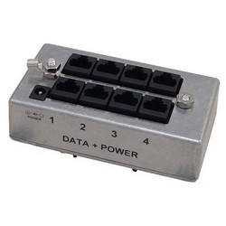 Picture of 4-Port DIN Mount CAT5 Passive PoE Midspan/Injector