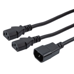 Picture of C14 - 2C13 Split Power Cord, 10A, 250V, 6 FT