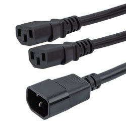 Picture of C14 - 2C13 Split Power Cord, 15A, 250V, 2 FT