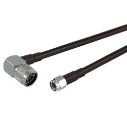 Picture of N-Male Right Angle to RP-SMA Plug, Pigtail 4 ft 195-Series