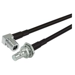 Picture of QMA Right Angle Plug to QMA Jack Bulkhead, Pigtail 20 ft 195-Series