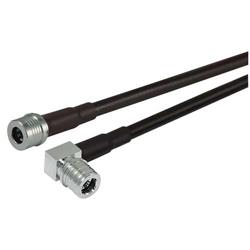 Picture of QMA Right Angle Plug to QMA Plug, Pigtail 10 ft 195-Series