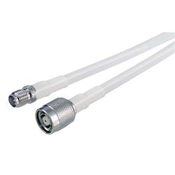 Picture of RP-SMA Jack to RP-TNC Plug, Pigtail 20 ft White 195-Series