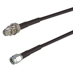 Picture of RP-SMA Plug to RP-SMA Jack Bulkhead, Pigtail 19" 100-Series
