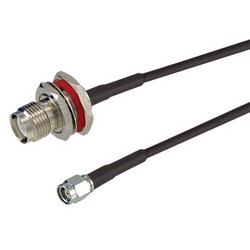Picture of RP-SMA Plug to RP-TNC Jack Bulkhead, Pigtail 19" 100-Series