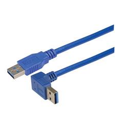 Picture of USB 3.0 Right Angle Cable Assembly - Down Angle A - Straight A Connectors 0.5 Meters