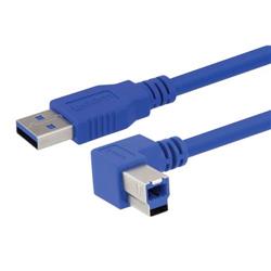 Picture of USB 3.0 A male to right angle left exit B male .03M