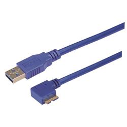 Picture of USB 3.0 Type A straight to Micro B left angle exit 0.3M