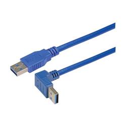 Picture of USB 3.0 Right Angle Cable Assembly - Up Angle A - Straight A Connectors 0.3 Meters