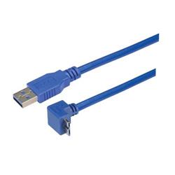 Picture of USB 3.0 Right Angle Cable Assembly - Up Angle Micro B - Straight A Connectors 0.3 Meters