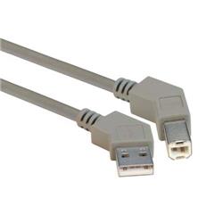 Picture of 45 Degree USB Cable, 45 Degree Right Angle A Male / 45 Degree Right Angled B Male, 0.3 m