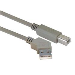 Picture of 45 Degree USB Cable, 45 Degree Right Angled A Male / Straight Male, 0.3 m